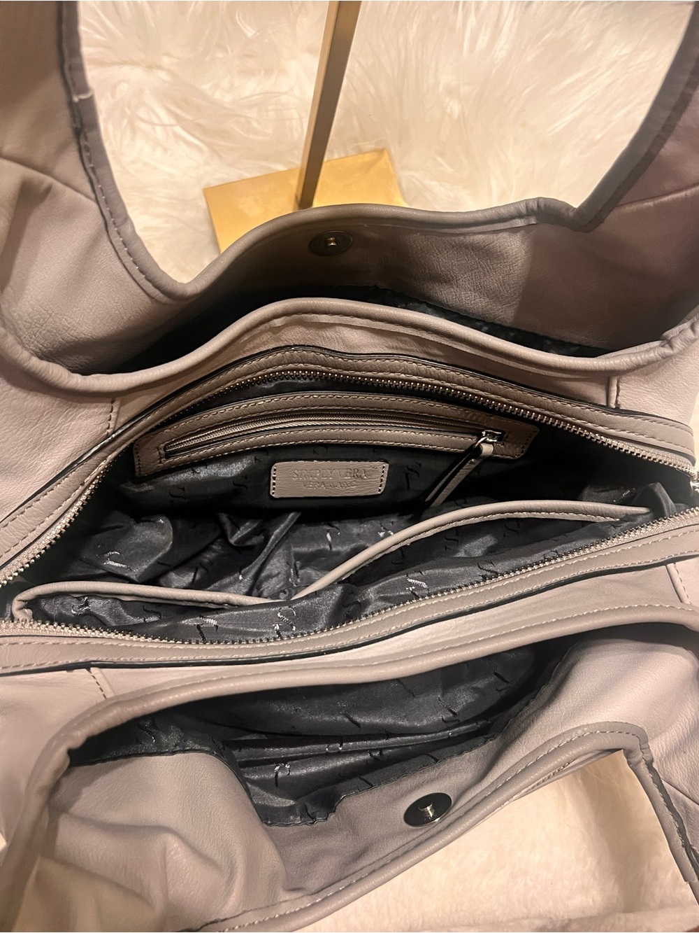 Simply Vera Vera Wang NWOT gray  shoulder bag - Picture 13 of 17